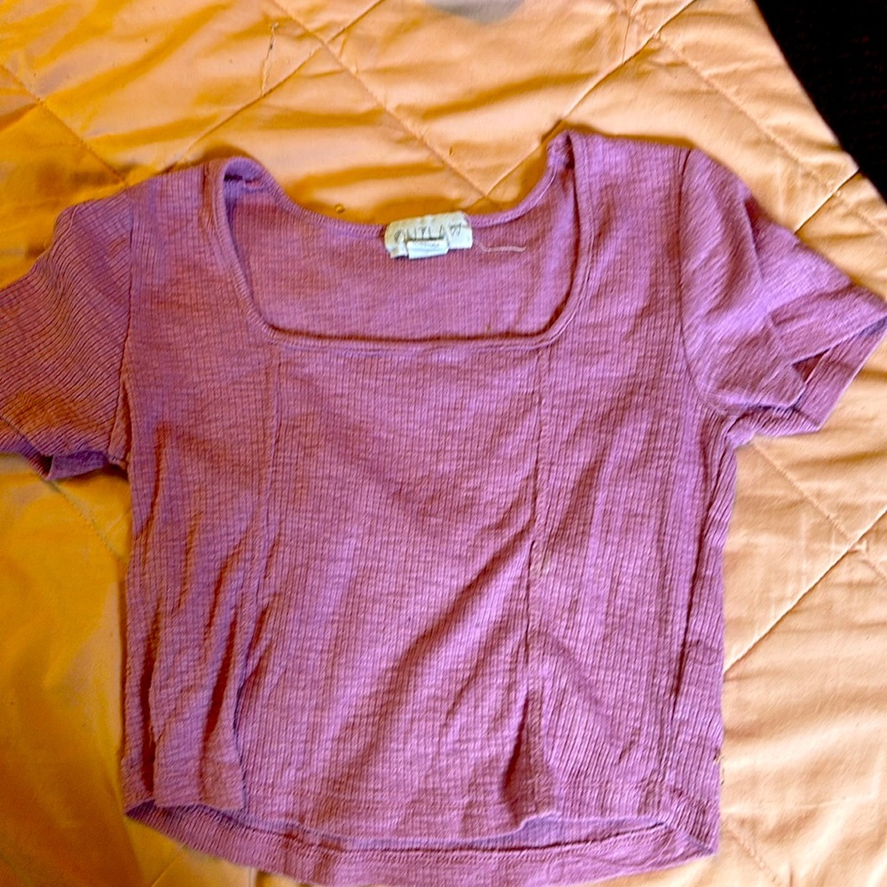 Pink outlaw cropped shirt